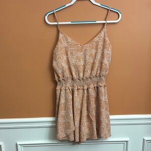 She + Sky Tan Speckled Romper
